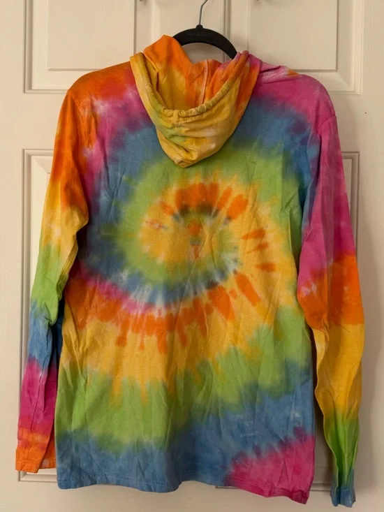 Dog Lover Tie Dye Hooded Long Sleeve T-Shirt, Large - Picture 2 of 4
